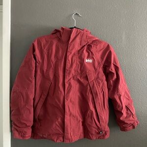 REI Kids Hooded Red Rain & Snow Jacket
